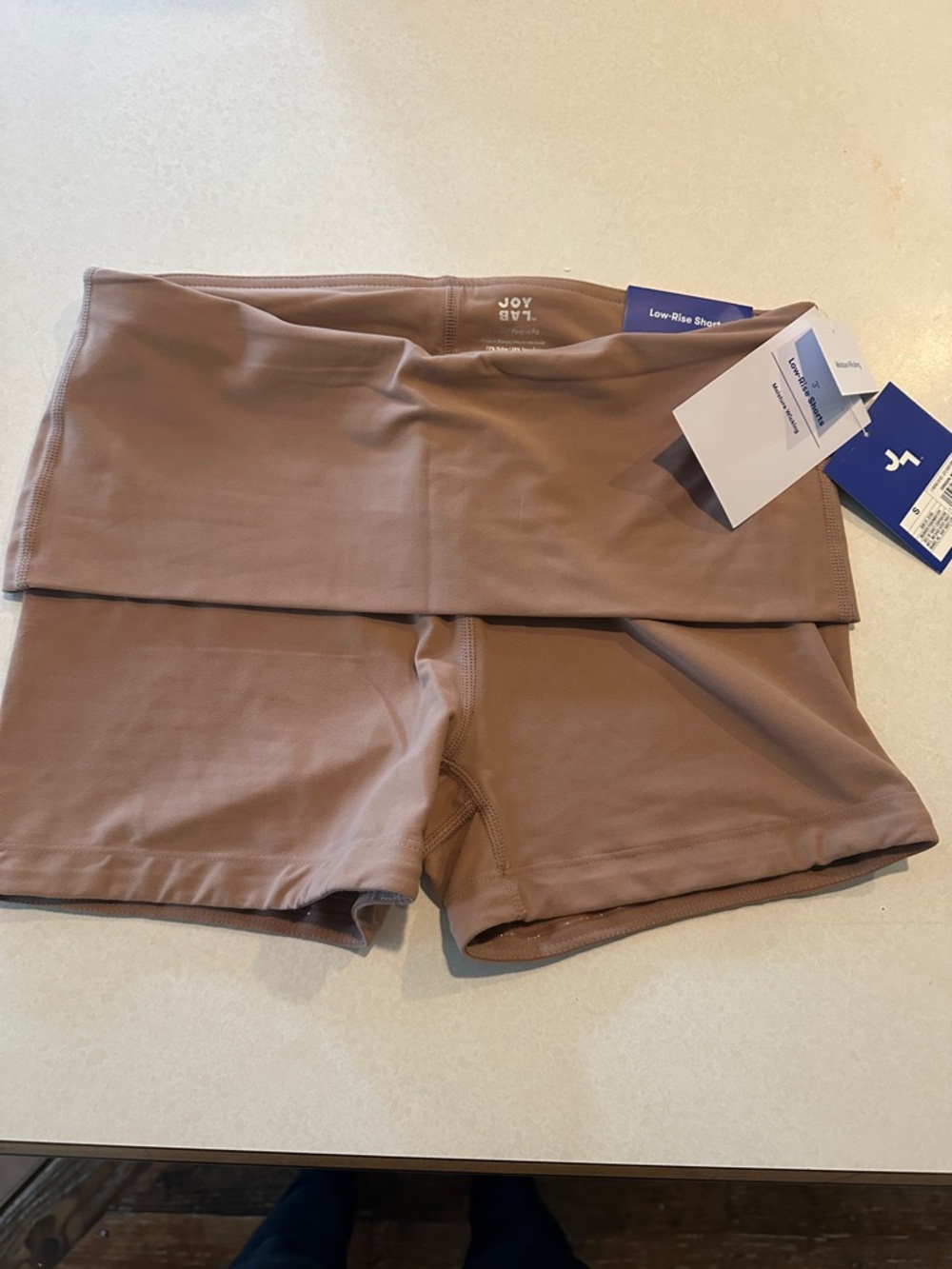 Target JoyLab High-Waisted Foldover Bike Shorts - Taupe Brown